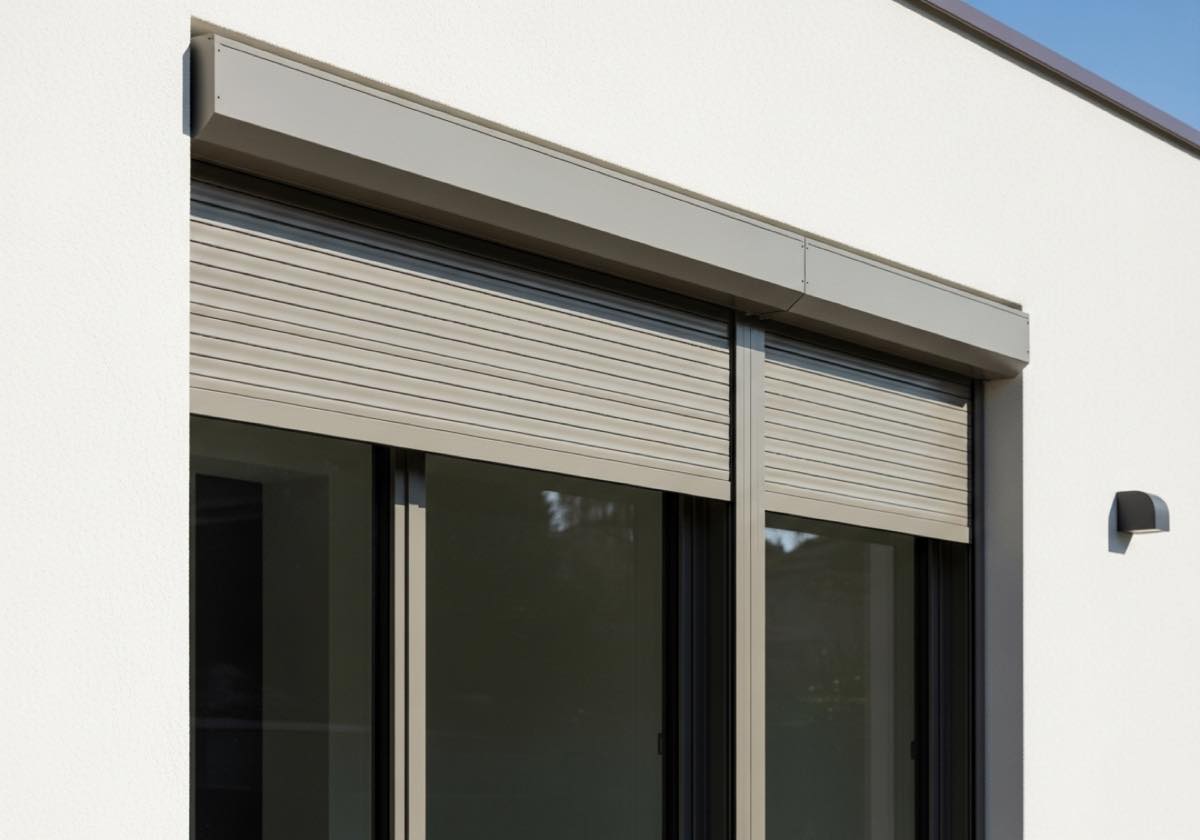 Tapparelle in alluminio su una finestra di casa